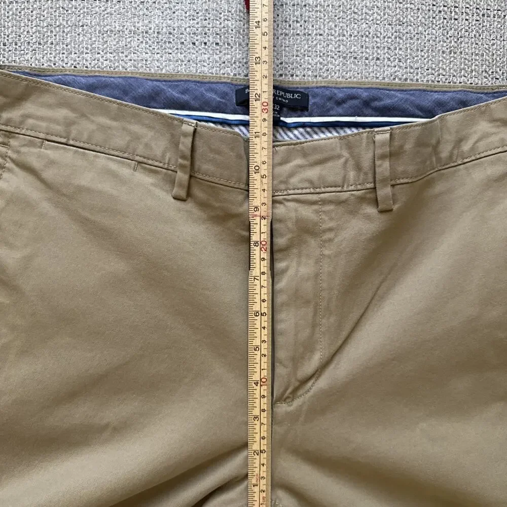 Banana Republic Fulton Chino Pants 34x32 Khaki Tan Skinny Fit Cotton Stretch
